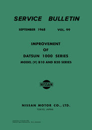 Service Bulletin - Vol. 99 - Improvement of Datsun 1000 Series