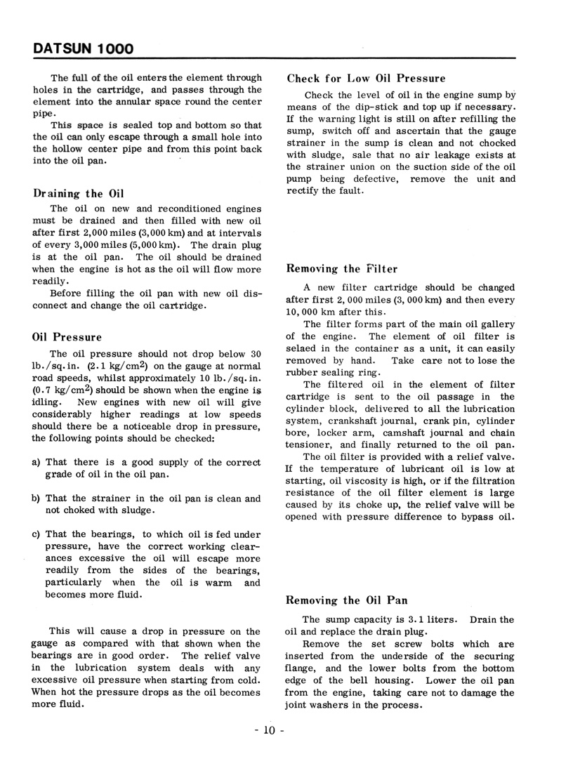 Datsun 1000 Service Manual - B10 - Page 010 (100dpi) - Retro JDM