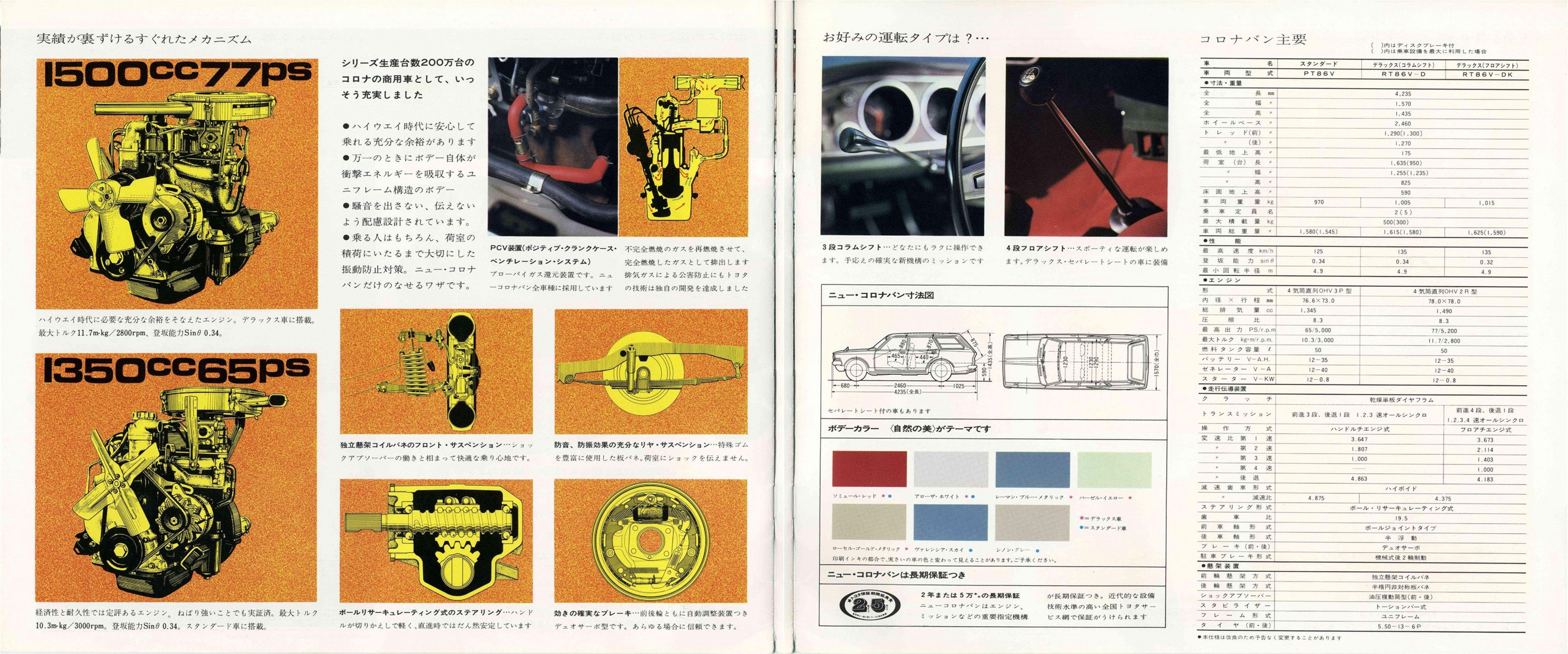 Toyota Corona Brochure - 1970.02 - Van (16 page) (JP) - Page 14,15 ...